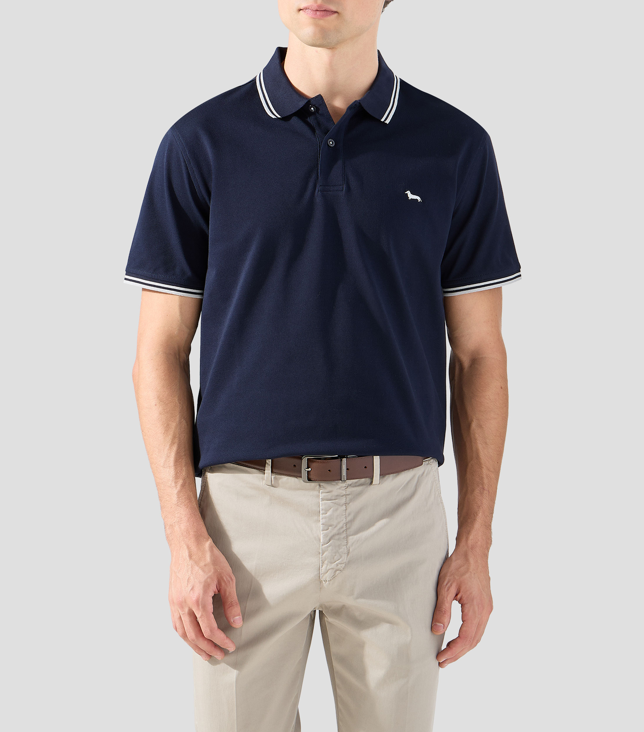 Playera tipo Polo de manga corta liso Hombre